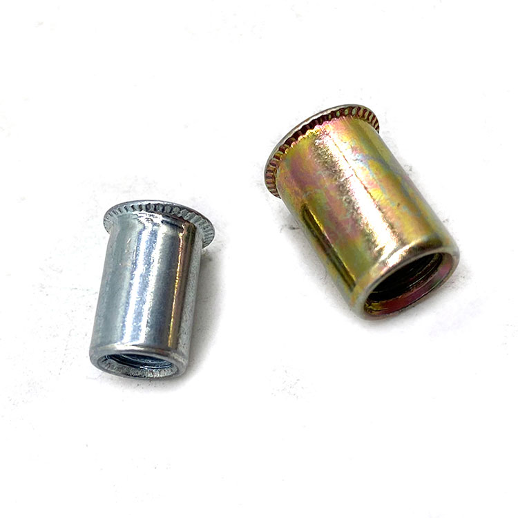 Flat White/Yellow Zinc Plated Waterproof Blind Carbon Steel Heavy-duty Threaded Insert Rivet Nut