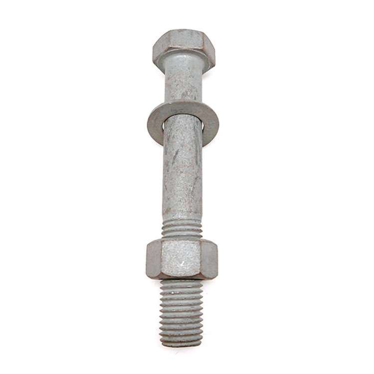 Hot Dip Galvanized Hex Bolt And Nut for Electric Equipment with Reduced Shank